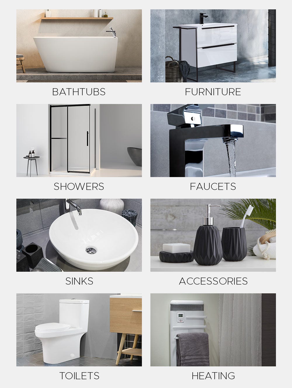 Bathroom Faucets, Showers, Toilets and Accessories